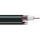 RG 6 Type 95% Braid Non-Plenum Security Coaxial Cable, with 2-18 Awg pair, black jacket, 1000 ft