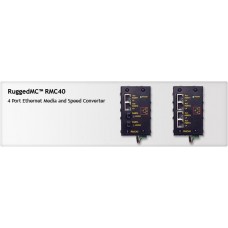 Ruggedcom RMC40 4-port unmanaged Ethernet switch copper-to-fiber media conversion 10Mbps to