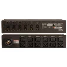 Geist 2ZPRM128-106C19PS15  Current Monitoring, Unit Level, 60A, 208V DELTA, 3 Phase, Horizontal, (12) IEC C19, breakered, 10 ft power cord with 3P+E, Current Local/Remote 