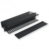 WMPF3.50FINGERX2  3.50" Slotted 2U Front and Rear  Wire Management Panel  BLK 19" x 3.50" x 7.0" with Lids