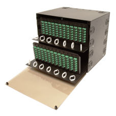Multilink 10-4546 FRM-8RU-24X-TS 24 Panel Fiber Box W slide out splice panel trays  
