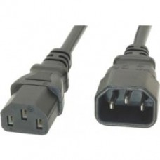 Power Cord AC2-15 15FT IEC 60320 C13 to C14  250VAC 15A 14/3 Black