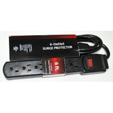 BAFO PFM05-B 6 OUTLET POWER STRIP SURGE SUPPRESSOR  WITH 3 FT CORD BLACK