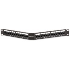 Signamax 24458A-C6C 24-Port Category 6 Angled Patch Panel, T568A/B, 1.75”H