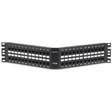Signamax 24458A-C6A 24-Port Category 6A 10G Angled Patch Panel, T568A/B, 1.75"H 