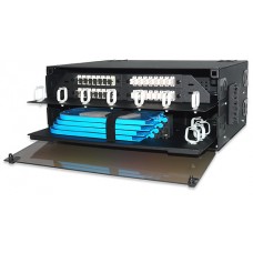 Signamax UFD4-B 24-96 Fiber Enclosure 7.00" for 4 Adapter Plates & 4 Splice Trays, Black