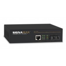 Signamax 065-1050ST 10/100BaseT/TX to 100BaseFX PoE (PSE) Media Converter, ST Multimode, 2 km Span