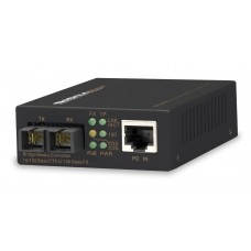 Signamax 065-1052ST 10/100BaseT/TX to 100BaseFX PoE (PD) Media Converter, ST Multimode, 2 km Span (shown with SC)