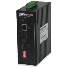 Signamax 065-1876AEDTB 10/100BaseT/TX to 100BaseFX Industrial Hardened Media Converter, Single Fiber SC Simplex Singlemode, Tx=1310 nm; Rx=1550 nm, 40 km Span