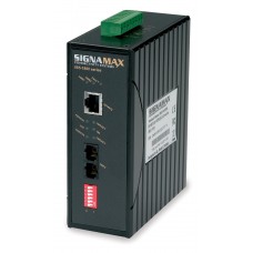 Signamax 065-1800TB 10/100BaseT/TX to 100BaseFX Industrial Hardened Media Converter, ST Multimode, 2 km Span